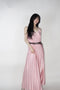 PINK PLEATED LONG DRESS